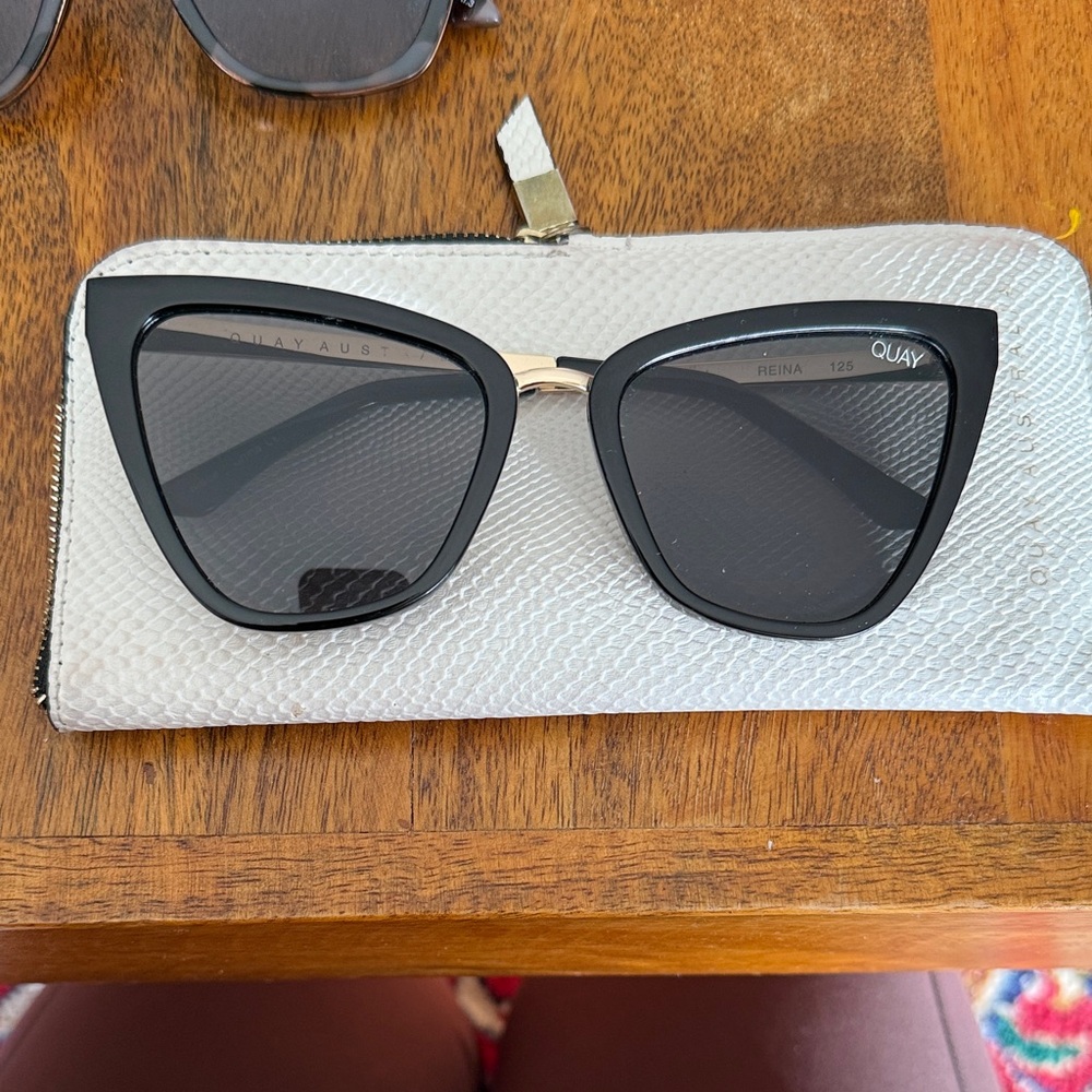 Quay Australia Black Cat-Eye Sunglasses